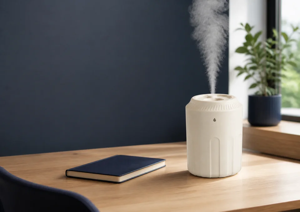 Rechargeable Desktop Mist Humidifier in a home office